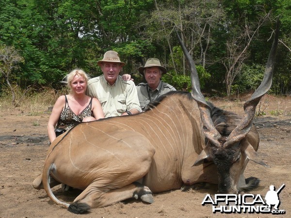 51.5 inch Lord Derby eland hunted in CAR with PH Rudy Lubin