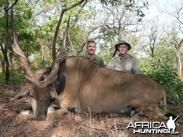 51 inch Lord Derby eland hunted in CAR with Rudy Lubin Safaris