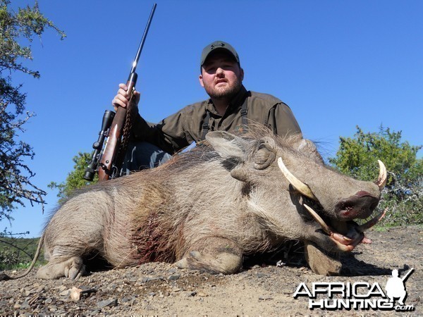 Warthog with my PH Lance Charles with Russ Field Safaris