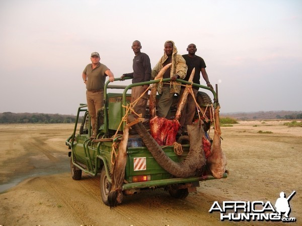 Return to camp with the trophy... Tanzania