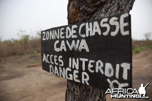 CAWA sign... Zonne de Chasse Acces Interdit Danger