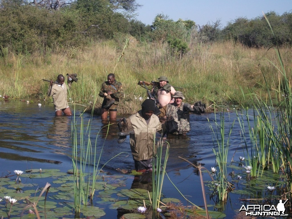 Crossing channels in Caprivi wetlands