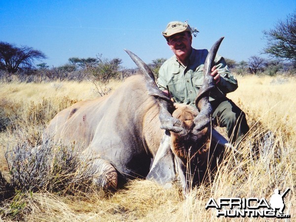 Holstein Hunting Safaris Namibia - Client with a 46&quot; Eland