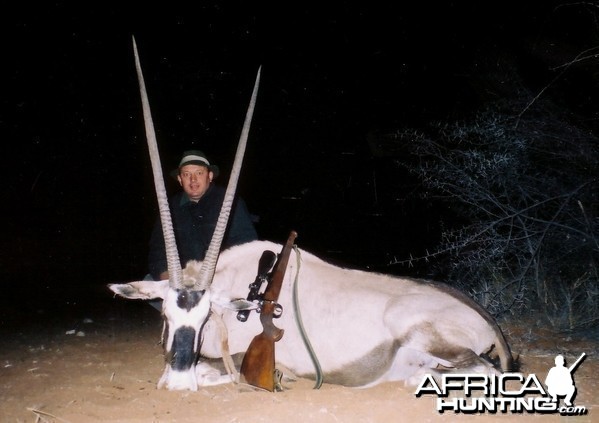 Holstein Hunting Safaris Namibia - Client with big Gemsbuck