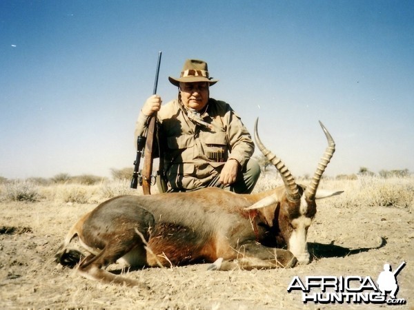 Holstein Hunting Safaris Namibia -client with a Blesbuck