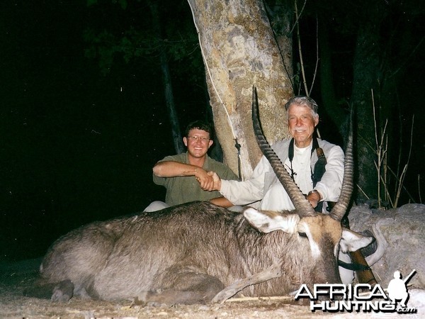Holstein Hunting Safaris Namibia -client with a Waterbuck