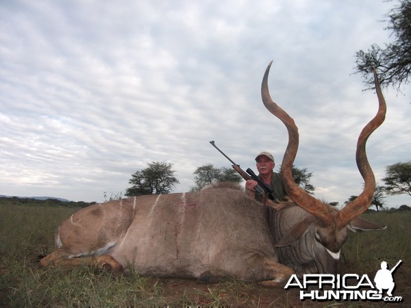 Three horned Greater Kudu hunted in Namibia