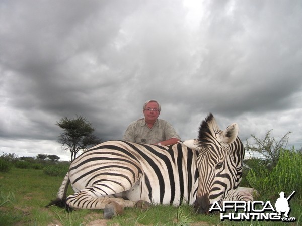 Hunting Burchell's Plain Zebra in Namibia