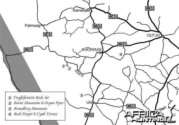 Damaraland Map Namibia