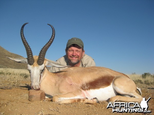 Kalahari Springbuck hunted with Andrew Harvey Safaris