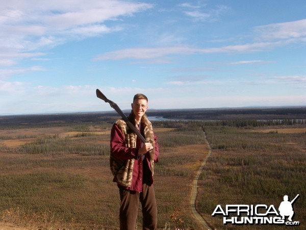 By a River in Alaska with my trusty 12 gauge