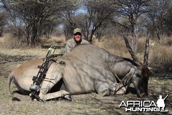 Cape Eland hunted with Ozondjahe Hunting Safaris in Namibia