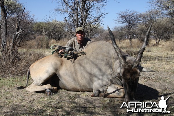 Cape Eland hunted with Ozondjahe Hunting Safaris in Namibia
