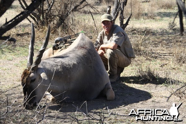 Cape Eland hunted with Ozondjahe Hunting Safaris in Namibia