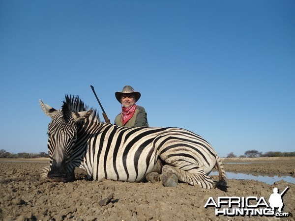 Hunting Burchell's Zebra in Namibia