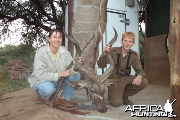 Mom and I with her first kudu bul