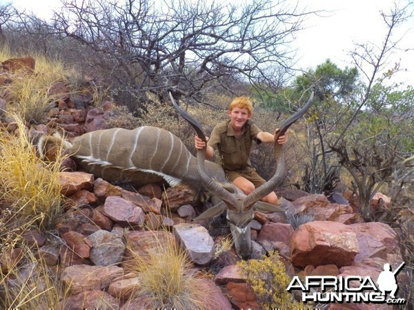 Kudu Bull 49 1/2 &quot;, shot with .303 at 120 m