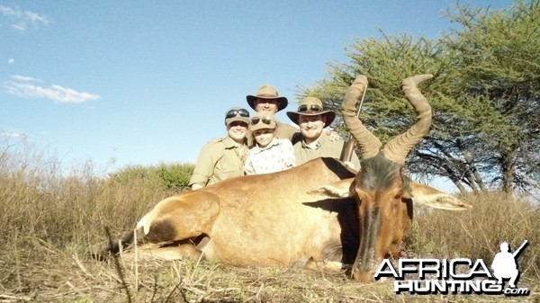 red Hartebeest hunted with Ozondjahe Hunting Safaris in Namibia