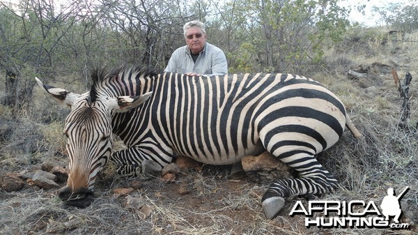 Hartmann's Zebra hunted with Ozondjahe Hunting Safaris in Namibia