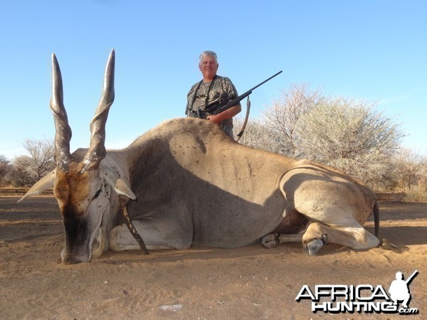 Cape Eland hunted with Ozondjahe Hunting Safaris in Namibia