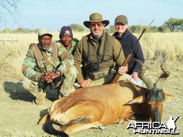 Red Hartebeest hunted with Ozondjahe Hunting Safaris in Namibia