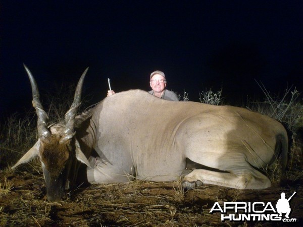 Cape Eland hunted with Ozondjahe Hunting Safaris in Namibia