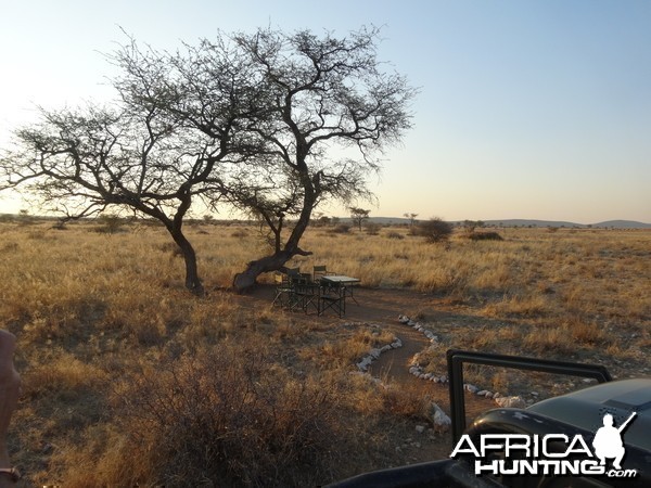 sundowner spot at the Kowas pan