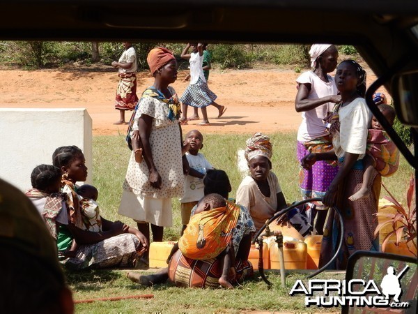 At the water point