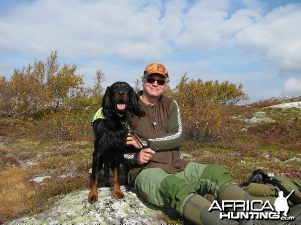Me and my gundog in the mountains in Norway