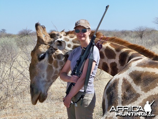 Giraffe hunted at Westfalen Hunting Safaris Namibia