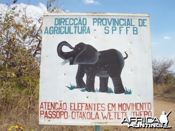 Road sign in northern Mozambique