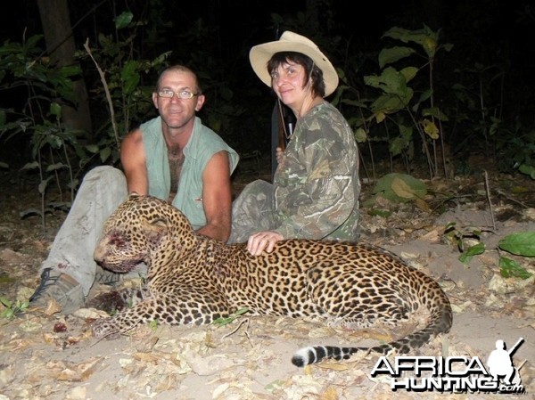 Leopard hunting in Central Africa