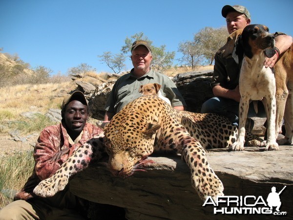 Brad Smith from Texas with Monster Leopard in Namibia