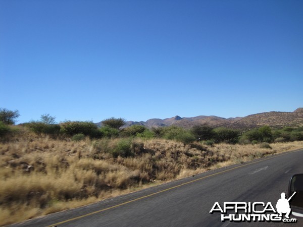 On the road to Windhoek from International Airport in Windhoek, Namibia