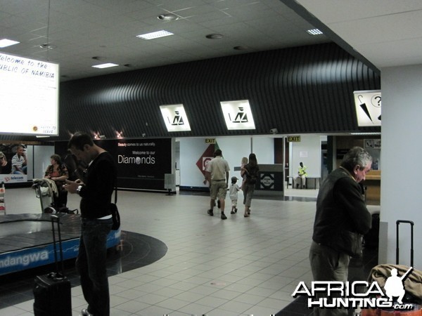 Baggage claim and custom area at the International Airport in Windhoek, Nam