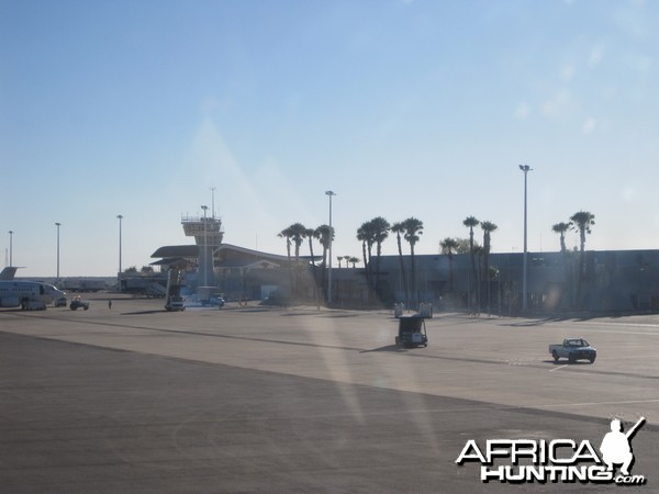 Tarmac arrival at the International Airport in Windhoek, Namibia