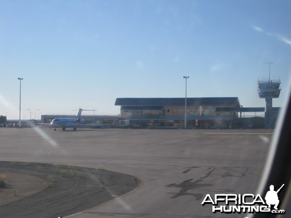 Taxing arrival to the International Airport in Windhoek, Namibia
