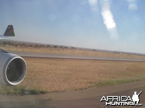 Taxing arrival at the International Airport in Windhoek, Namibia