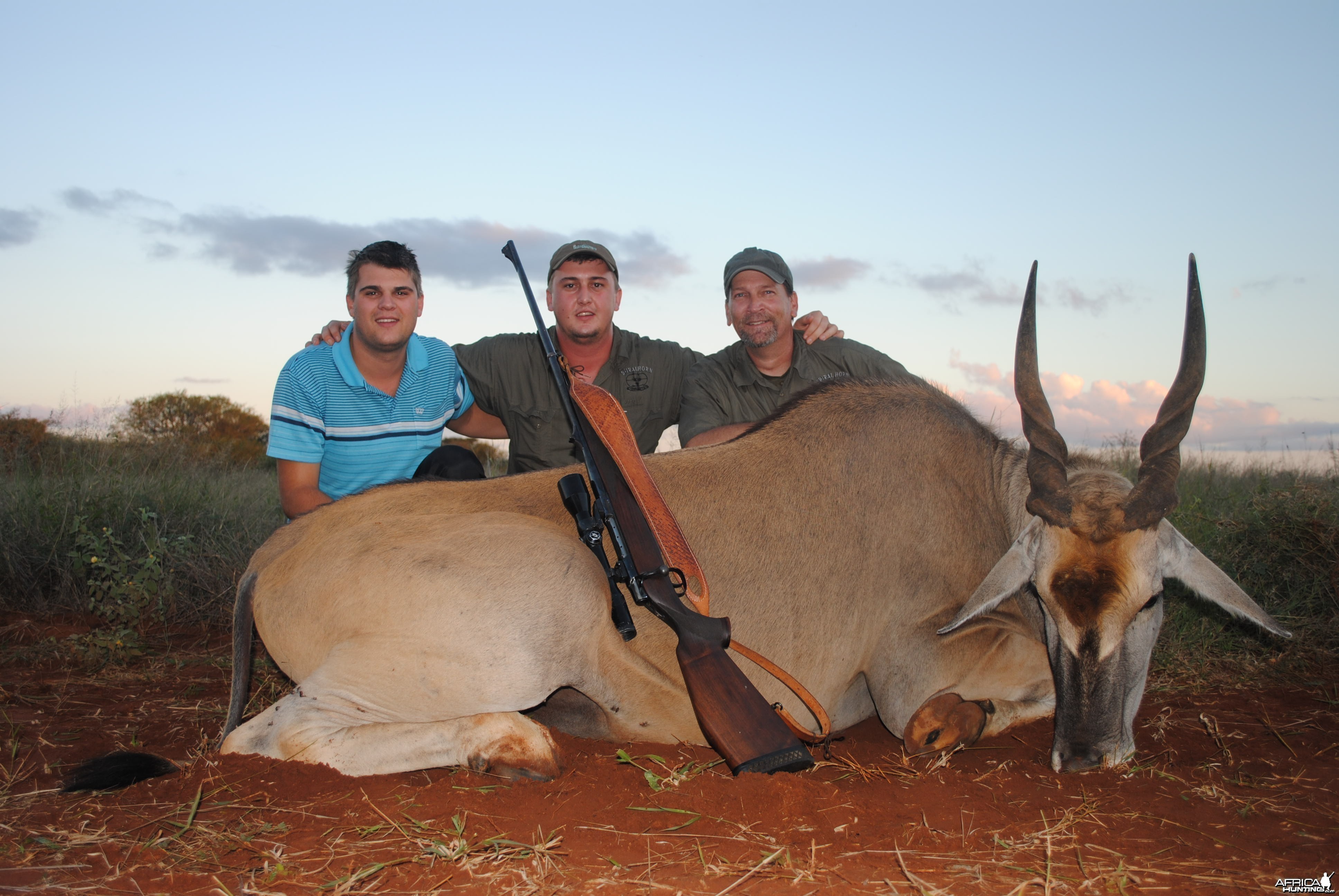 Pieter,Juan, me and Cape Eland bull