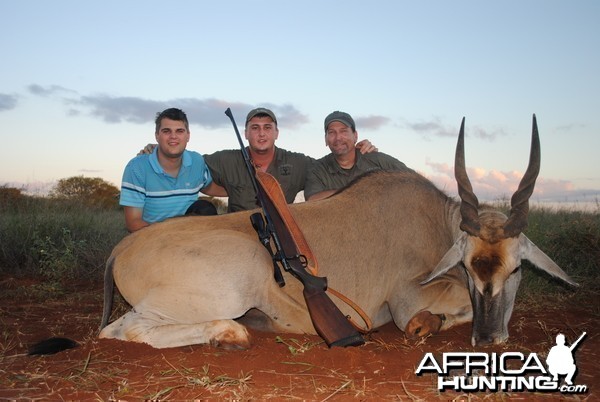 Pieter,Juan, me and Cape Eland bull