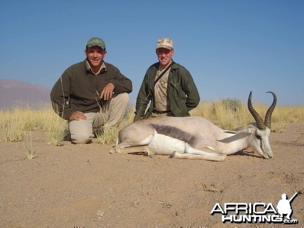 Rare natural white sprinkbok