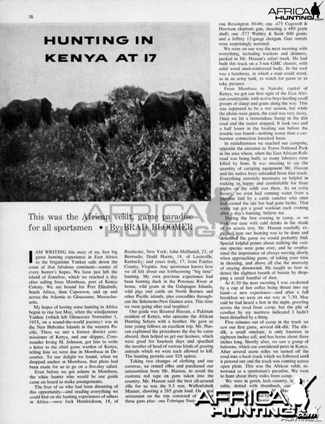 Hunting in Kenya, 1956