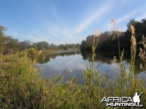 Matetsi river, Zimbabwe, a place where we shot our crocodile