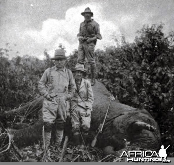 Theodore Roosevelt and bull elephant shot at Meru