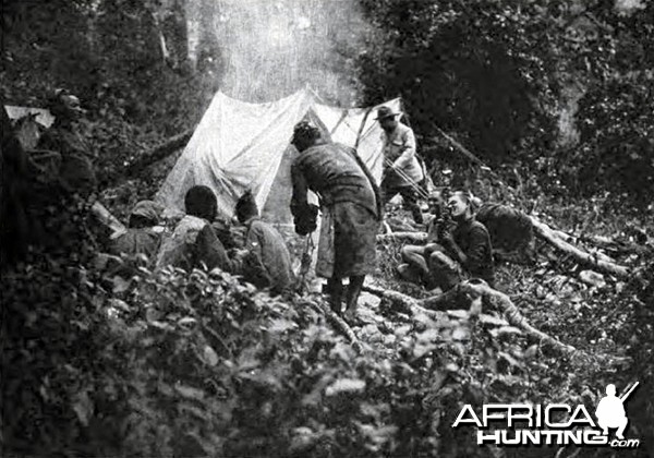 Theodore Roosevelt, camping after death of the first bull elephant