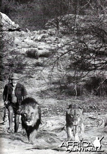 George Adamson with Boy and Christian