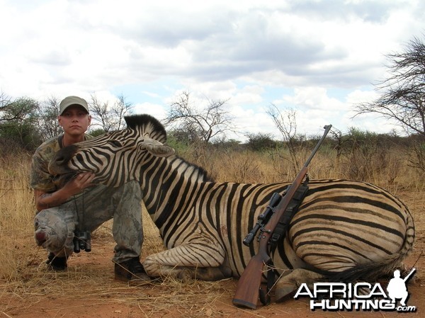 Hunting Burchell's Zebra in Namibia