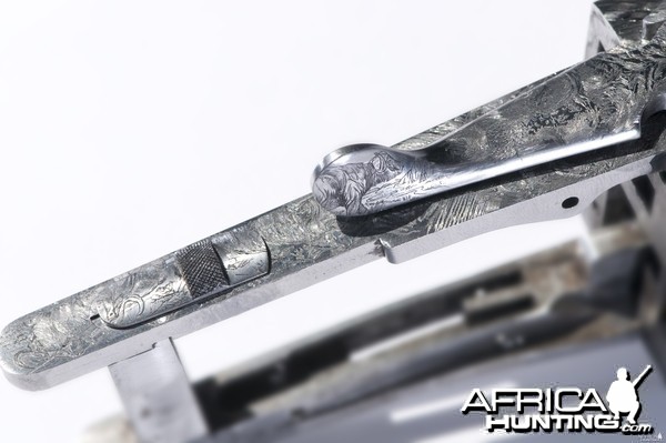 Cape Buffalo Engraving on Double Rifle