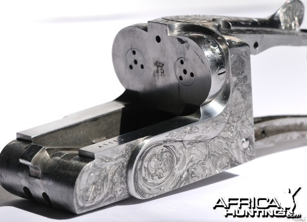 Cape Buffalo Engraving on Double Rifle