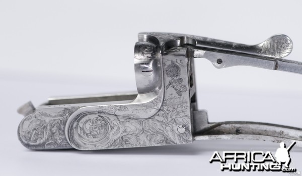 Cape Buffalo Engraving on Double Rifle